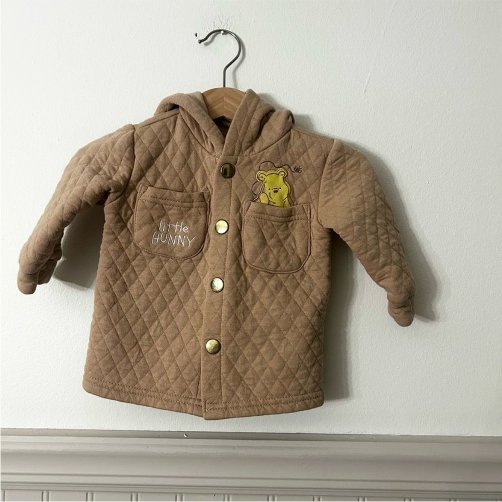 Disney Baby 3-6 Months Tan Quilted Baby Lightweight Jacket Winnie The Pooh